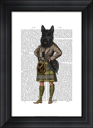 Framed Scottish Terrier in Kilt Print
