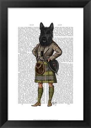 Framed Scottish Terrier in Kilt Print