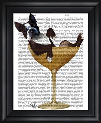 Framed Boston Terrier in Cocktail Glass Print