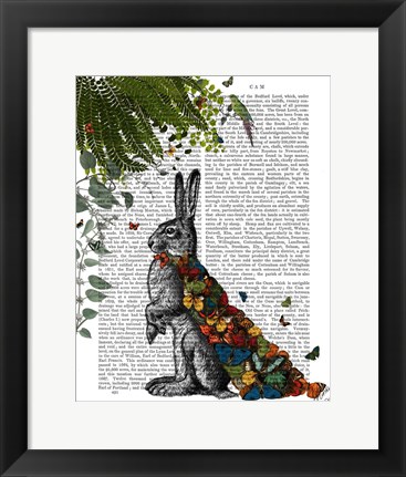 Framed Hare with Butterfly Cloak Print