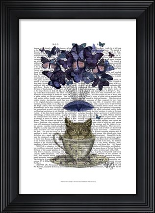 Framed Owl In Teacup Print