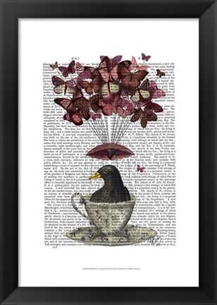 Framed Blackbird In Teacup Print