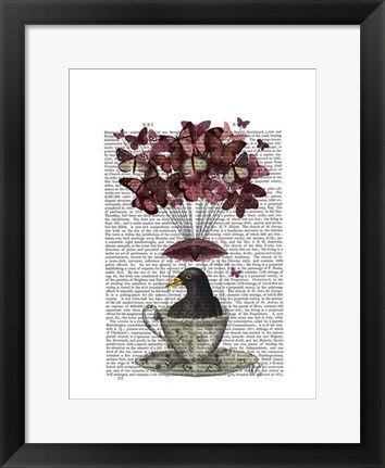 Framed Blackbird In Teacup Print