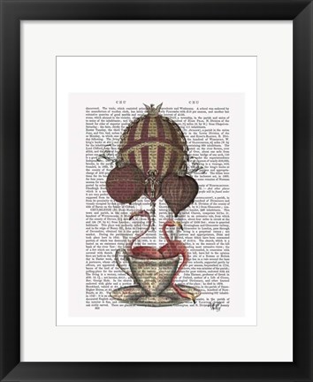 Framed Flamingos in Teacup Print