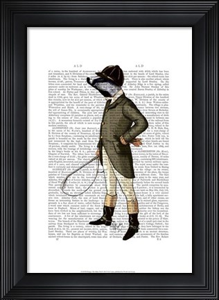 Framed Badger The Rider Full I Print