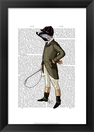 Framed Badger The Rider Full I Print