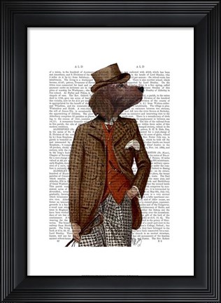 Framed Red Setter Rider Portrait Print