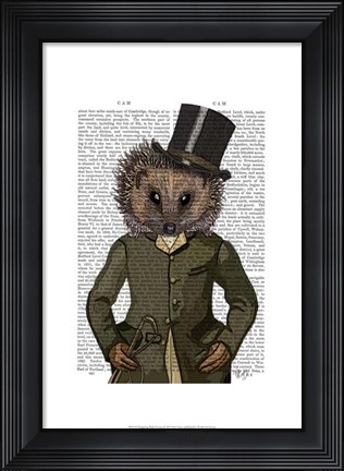 Framed Hedgehog Rider Portrait Print
