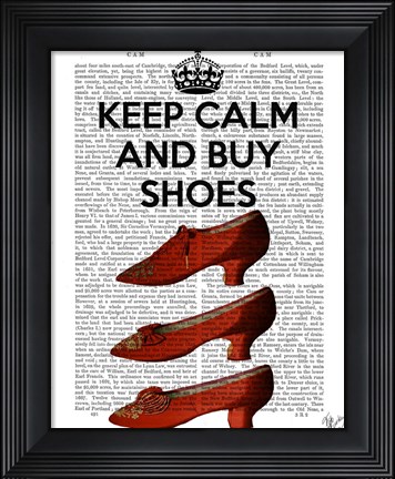 Framed Keep Calm Buy Shoes Print