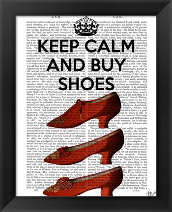 Framed Keep Calm Buy Shoes Print