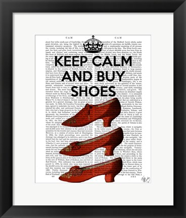 Framed Keep Calm Buy Shoes Print