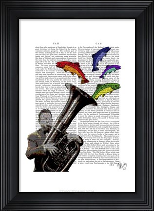 Framed Tuba And Fish Print