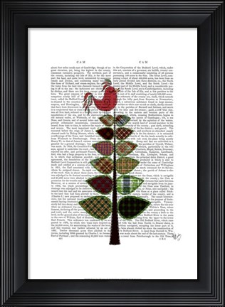 Framed Tartan Tree Illustration Print