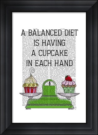 Framed Balanced Diet Illustration Print