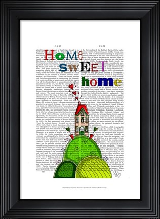Framed Home Sweet Home Illustration Print