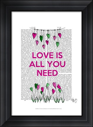 Framed Love Is All You Need Illustration Print