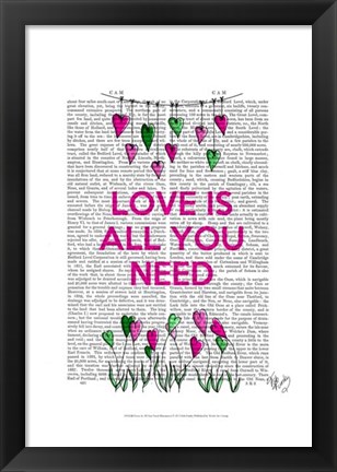 Framed Love Is All You Need Illustration Print