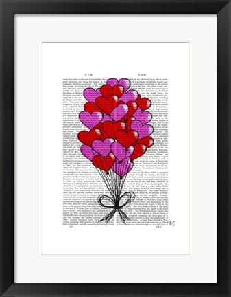 Framed Valentine Heart Balloon Illustration Print