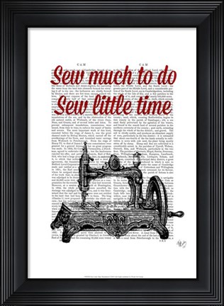 Framed Sew Little Time Illustration Print
