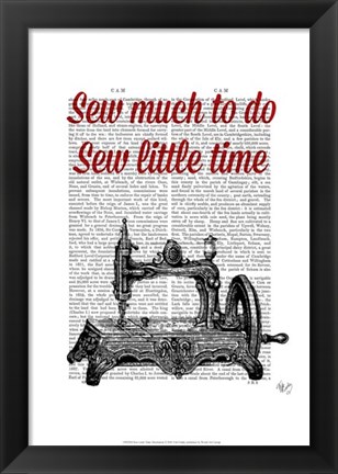 Framed Sew Little Time Illustration Print