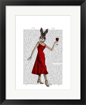 Framed Rabbit in Red Dress Print