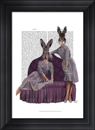 Framed Rabbits in Purple Print