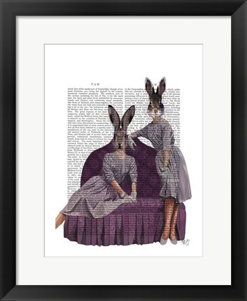 Framed Rabbits in Purple Print