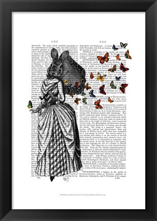 Framed Rabbit and Butterfly Parasol Print