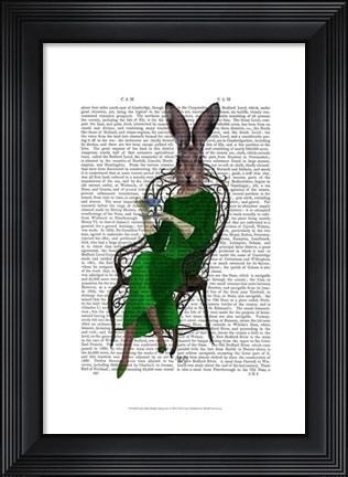 Framed Lady Bella Rabbit Taking Tea Print