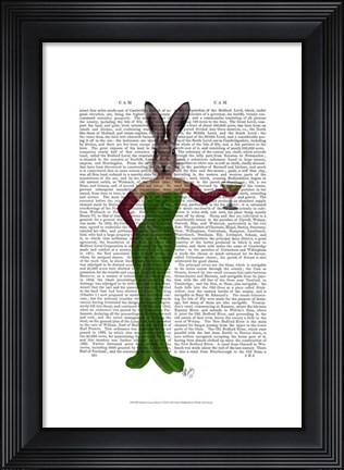 Framed Rabbit Green Dress Print