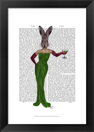 Framed Rabbit Green Dress Print