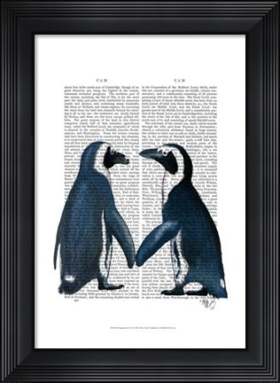 Framed Penguins in Love Print
