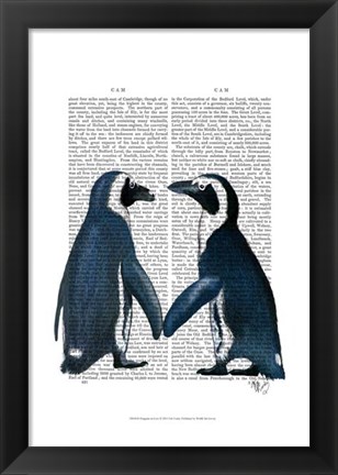 Framed Penguins in Love Print