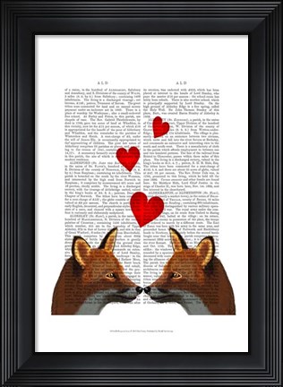 Framed Foxes in Love Print