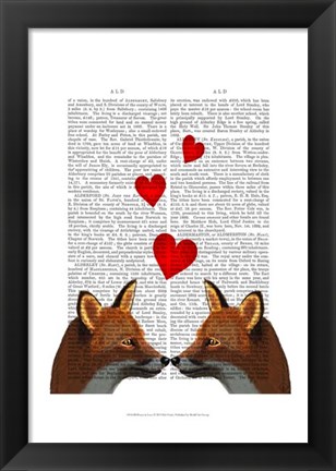 Framed Foxes in Love Print
