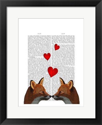 Framed Foxes in Love Print