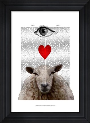 Framed I Heart Ewe Print
