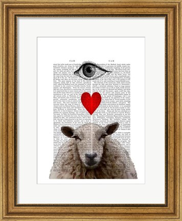 Framed I Heart Ewe Print