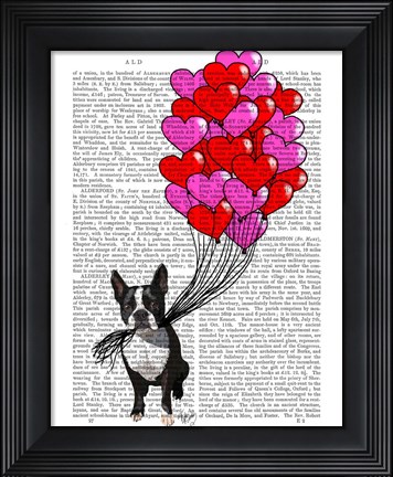 Framed Boston Terrier And Balloons Print