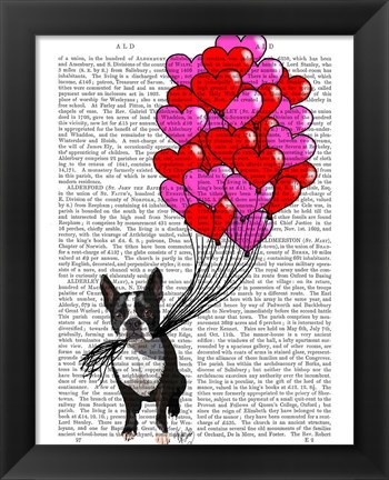 Framed Boston Terrier And Balloons Print