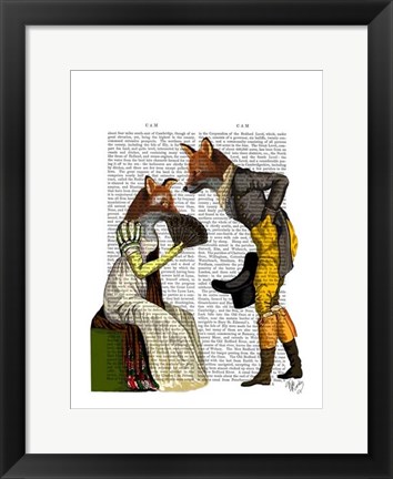 Framed Foxes Courting Print