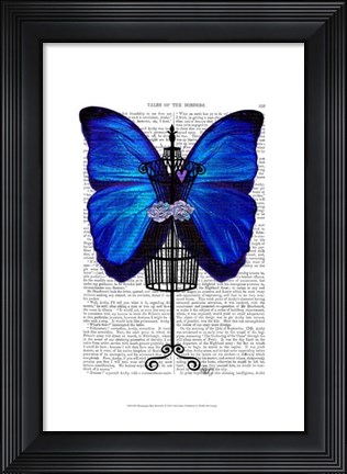 Framed Mannequin Blue Butterfly Print