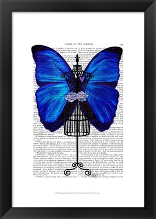 Framed Mannequin Blue Butterfly Print