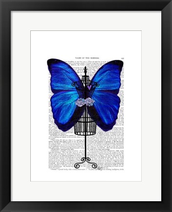 Framed Mannequin Blue Butterfly Print