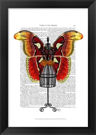 Framed Mannequin Red And Yellow Butterfly Print