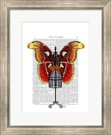 Framed Mannequin Red And Yellow Butterfly Print