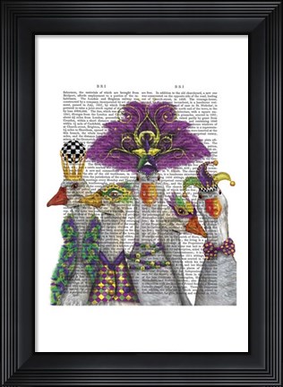 Framed Mardi Gras Gaggle of Geese Print