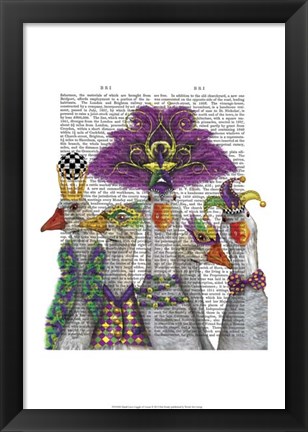 Framed Mardi Gras Gaggle of Geese Print
