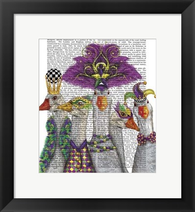 Framed Mardi Gras Gaggle of Geese Print