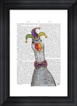 Framed Mardi Gras Goose Jester Hat Print
